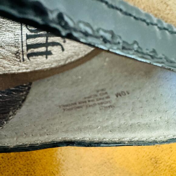 Sofft Rembrandt Taupe Gray Suede Patent Leather Peep Toe Bow Heels Pumps 10 NEW - Picture 11 of 12